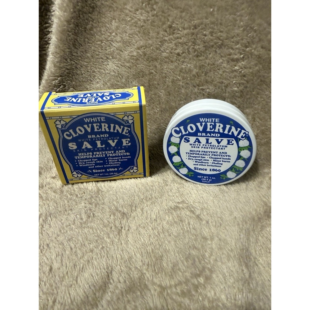Cloverine Salve White Petrolatum Tin‎ Box Discontinued - 1 ounce NEW OLD STOCK